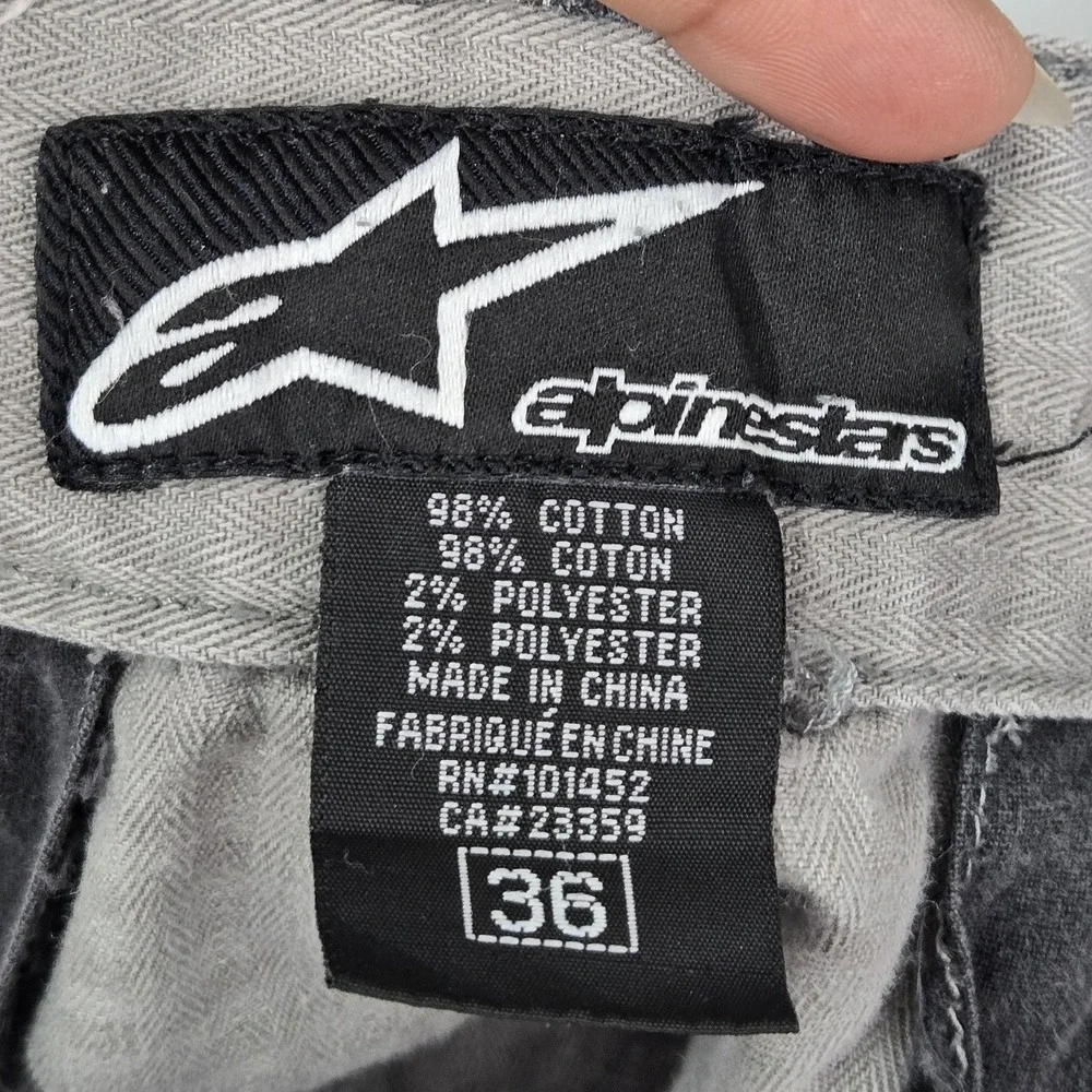 Alpinestars Men Shorts 36 Gray Y2K Grunge Cargo Twill 9
